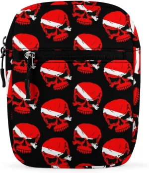 Scuba Diving Pirate Skulls Funny Crossbody Bags Casual Sling Backpack with Adjustable Strap for Women Men