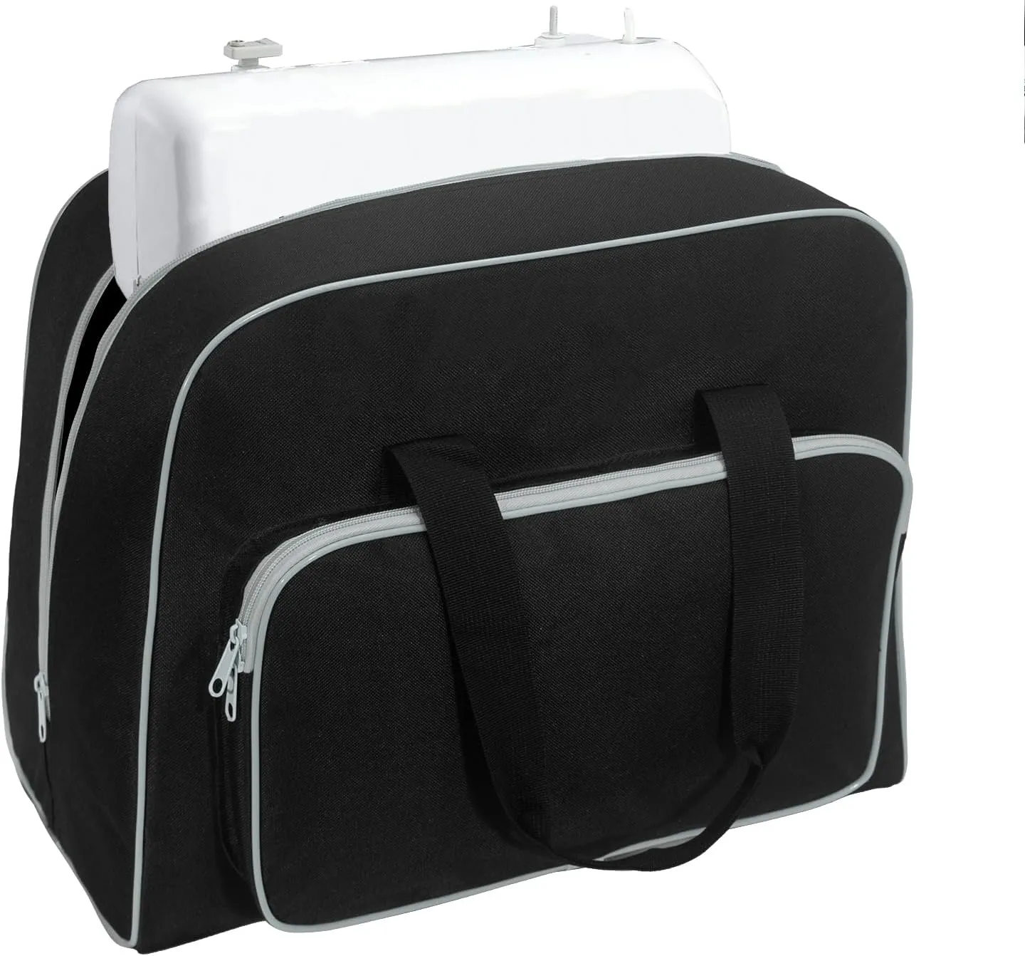 Sewing Machine Carrying Case - Portable Storage Organizer for Tools Threads & Scissors | Durable Travel-Friendly Design for Home Sewing Projects & Craft Storage (Deep grey)