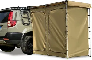 Shower Shelter Car Side Shower Tent Awning,Portable Outdoor Pop UP Camping Shower Tent Enclosure Changing Room with Roof – 2 Rooms – Instant Tent