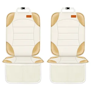 Siivton Car Seat Protector for Child, Cushion for Leather & Fabric Seats, 2 Mesh Pockets, Non-Slip Bottom, Waterproof for Vehicles - Baby & Pets (2 Pack)