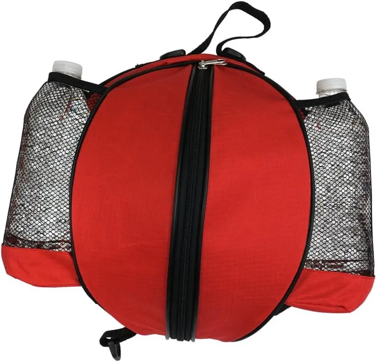 Size 7 (29.5") Basketball Bag Soccer Ball Football Volleyball Softball Sports Ball Bag Holder Carrier Adjustable Shoulder Strap 2 Side Mesh Pockets f/Water Bottle Towel Sports Shoes