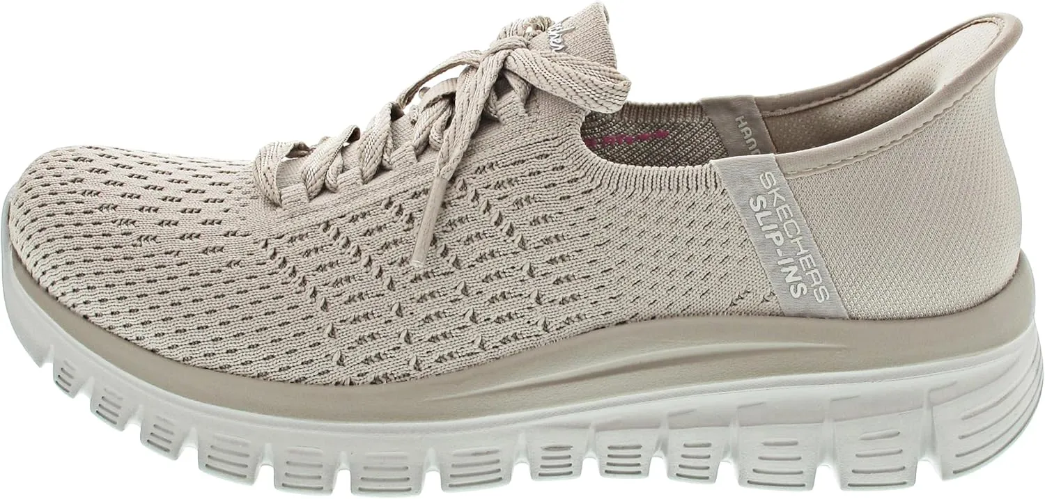 Skechers Modern Comfort Women's Women's Graceful-First Blush Hands Free Slip-Ins Sneaker, Taupe, 7
