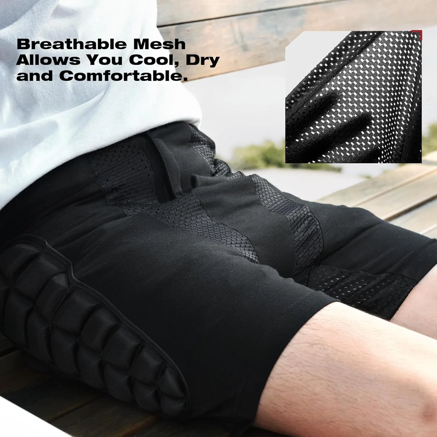 Soared 3D Protection Hip Butt EVA Paded Short Pants Protective Gear Guard Impact Pad Ski Ice Skating Snowboard Black