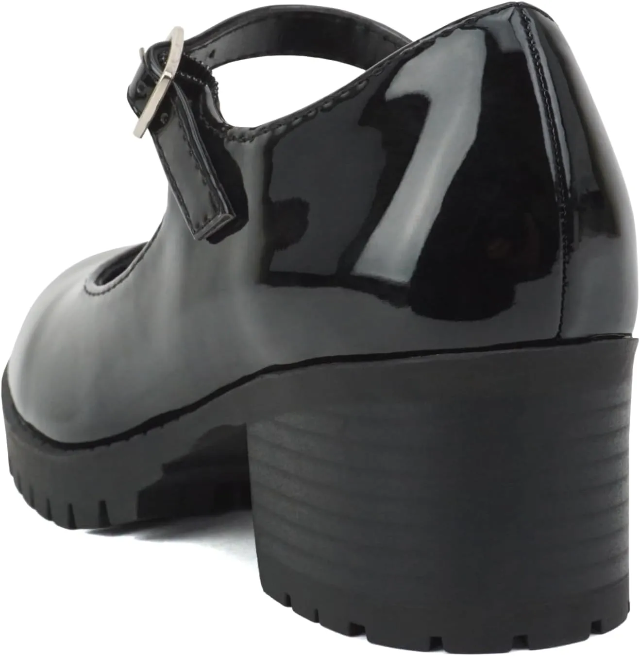 Soda Boxer-2 Kids/Children/Girls Fashion Mary Jane Style Rounded Chunky Block Lug Sole Heel with Adjustable Strap