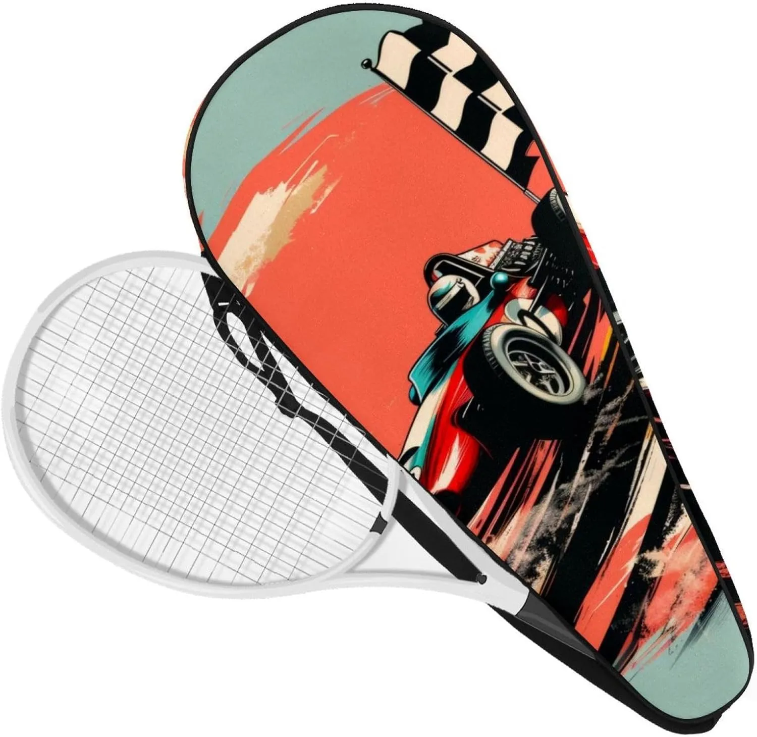 Sparrow Birds Flock on Power Line Wires Racquet Tennis Bag Lightweight Racquet Holder for Beginner Tennis Players