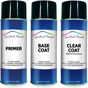 Spectral Paints Compatible/Replacement for Ford YZ Oxford White 12 oz. Aerosol Primer Spray Paint and Clear Coat