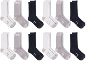 Sperry Men's Comfort Sneaker Crew Socks-3 Pair Pack-Heel Toe Cushion and Moisture Wicking