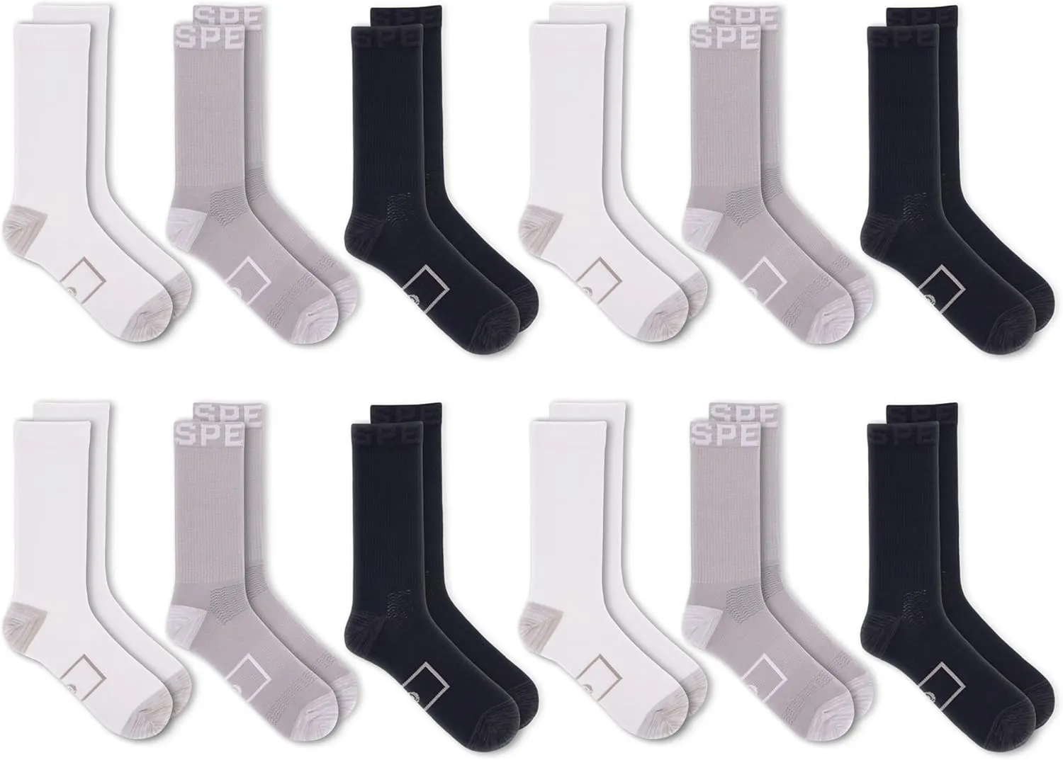 Sperry Men's Comfort Sneaker Crew Socks-3 Pair Pack-Heel Toe Cushion and Moisture Wicking