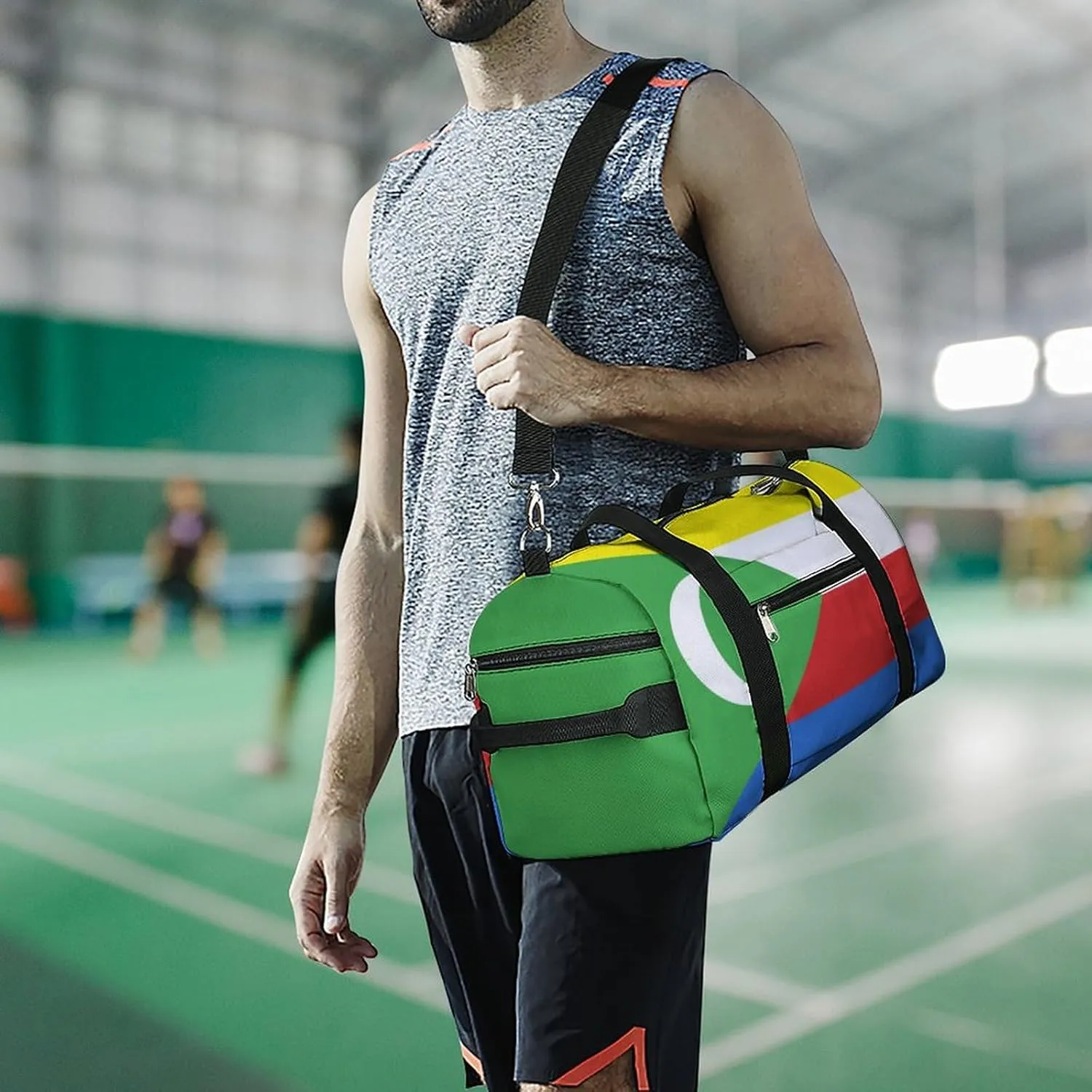 Sports Duffel Bag with Comoros Flag for Men Women Shoe Compartment Travel