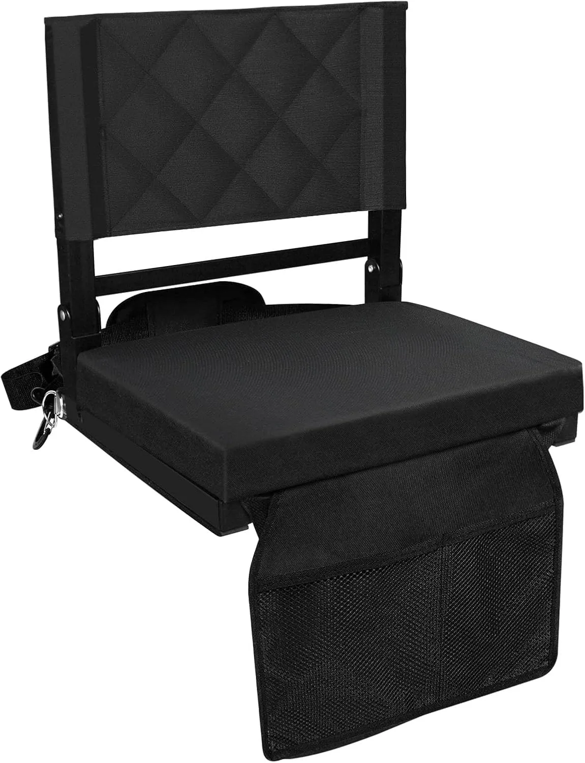 Stadium Seats with Back Support,Bleacher Chairs with Back and Cushion,Heavy-Duty 400lb Capacity Bleacher Chairs for Sports Games,Concerts & Camping,Includes Storage Pocket & Carry Strap (1)