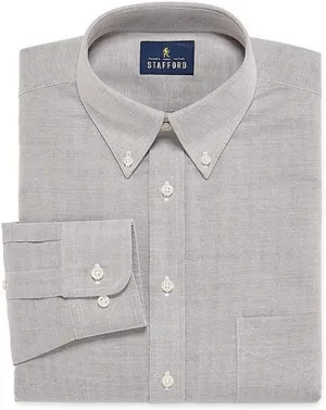 Stafford Regular Travel Oxford Mens Button Down Collar Long Sleeve Wrinkle Free Stretch Dress Shirt