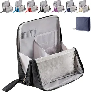 Standing Makeup Bag Portable, Large Capacity, Doresty Makeup Bag, Toiletry Bag For Women,Makeup Bag Organizers With Compartments (Black)