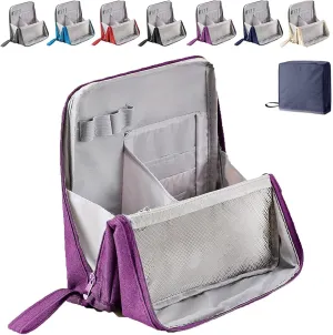 Standing Makeup Bag Portable, Large Capacity, Doresty Makeup Bag, Toiletry Bag For Women,Makeup Bag Organizers With Compartments (Purple)