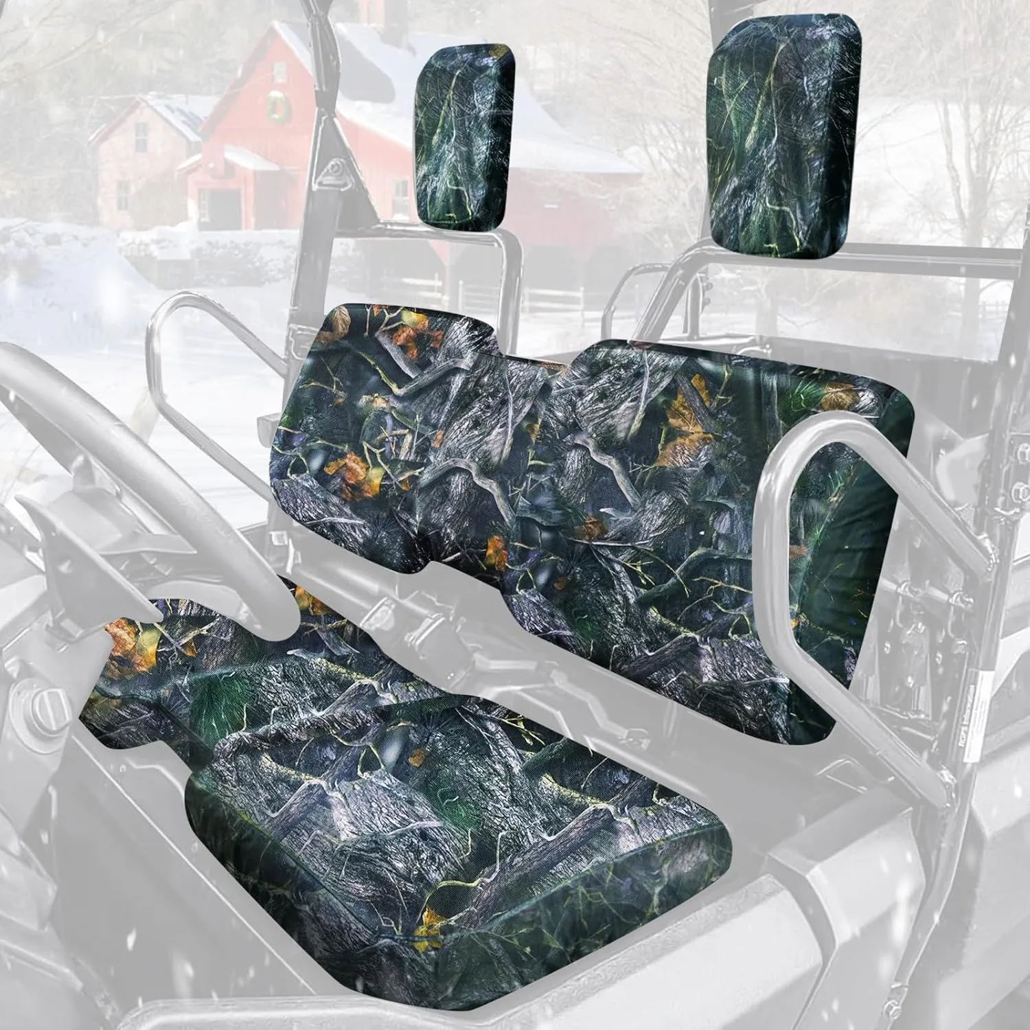 StarknightMT UTV Pioneer Seat Cover Bench Cover Compatible with Pioneer 700 700-4 2014-2024 Anti-UV Waterproof Anti-Scratch 1680D Fabric Upgrade Wider Straps Durable (Camo)