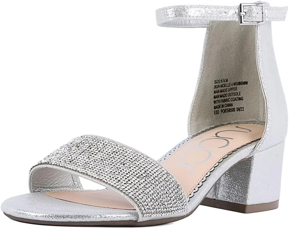 Sugar Women's Block Heel Sandals – Open Toe, Ankle Strap, Comfortable Dress Shoes for Weddings & Casual Wear