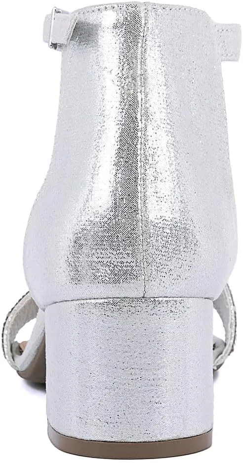 Sugar Women's Block Heel Sandals – Open Toe, Ankle Strap, Comfortable Dress Shoes for Weddings & Casual Wear