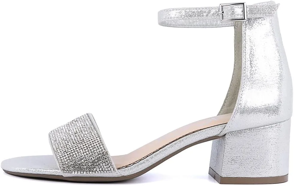 Sugar Women's Block Heel Sandals – Open Toe, Ankle Strap, Comfortable Dress Shoes for Weddings & Casual Wear