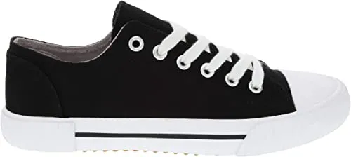 Sugar Women's Paige Comfortable Slip On Sneaker Shoe with No-Tie Laces and Cute Design 8.5 Black Denim
