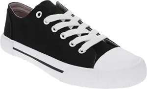 Sugar Women's Paige Comfortable Slip On Sneaker Shoe with No-Tie Laces and Cute Design 8.5 Black Denim