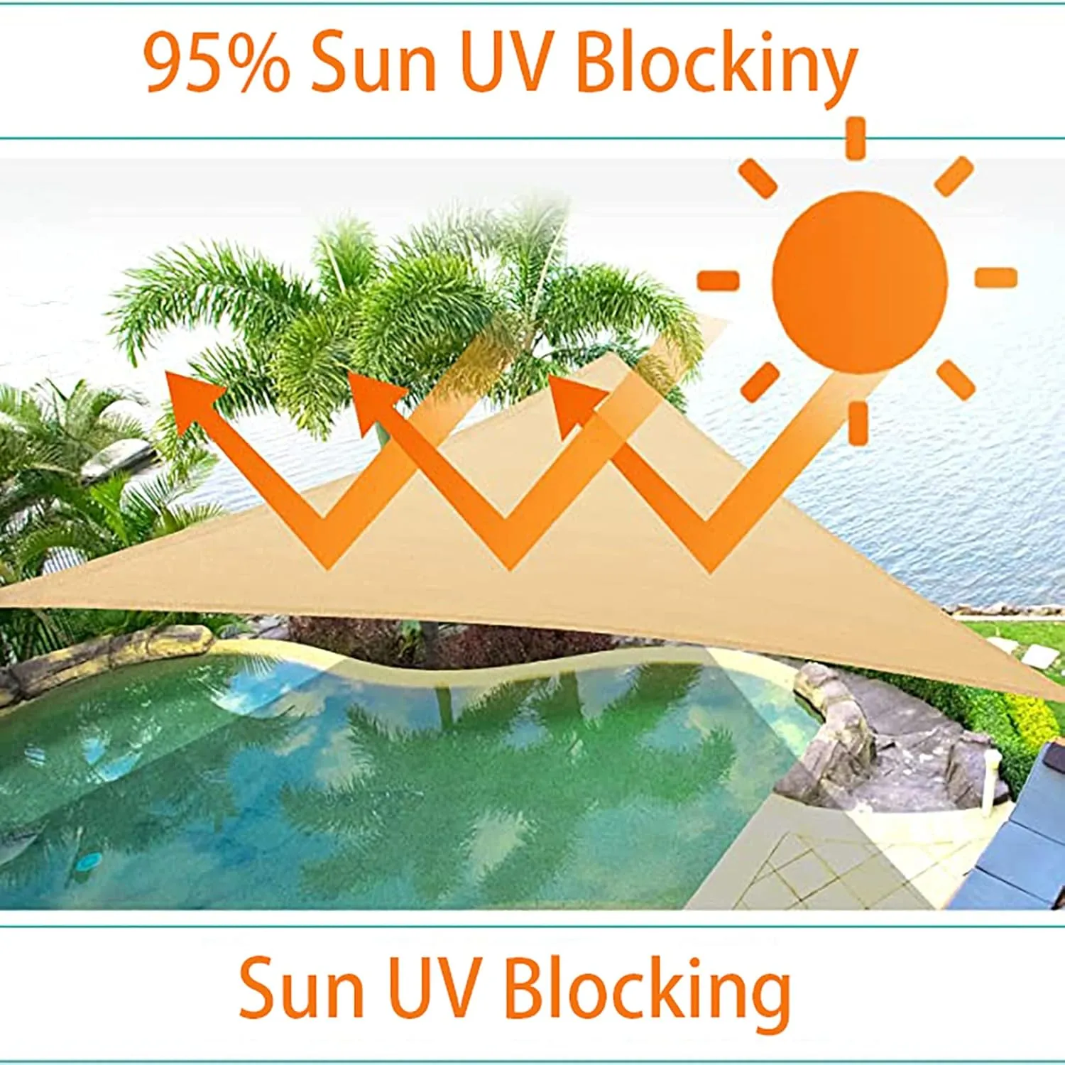 Sun Shade Sail Canopy 7x7x7ft, Sunshade Sail Triangle, Shade Canopy Waterproof, Canopy Covering, UV Protection, Resistant Tear, for Backyard Lawn Garden Outdoor Activities