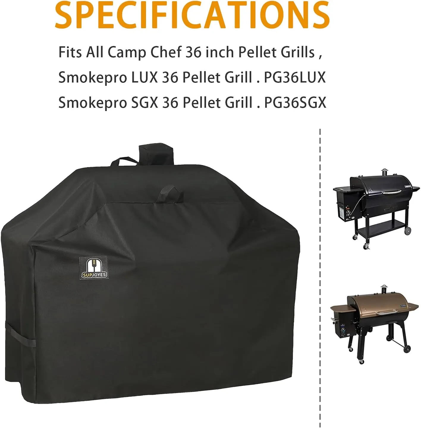 SUPJOYES Grill Cover for Camp Chef 36 Inch Pellet Grills, SmokePro LUX 36, Heavy Duty Waterproof BBQ Covers for Camp Chef