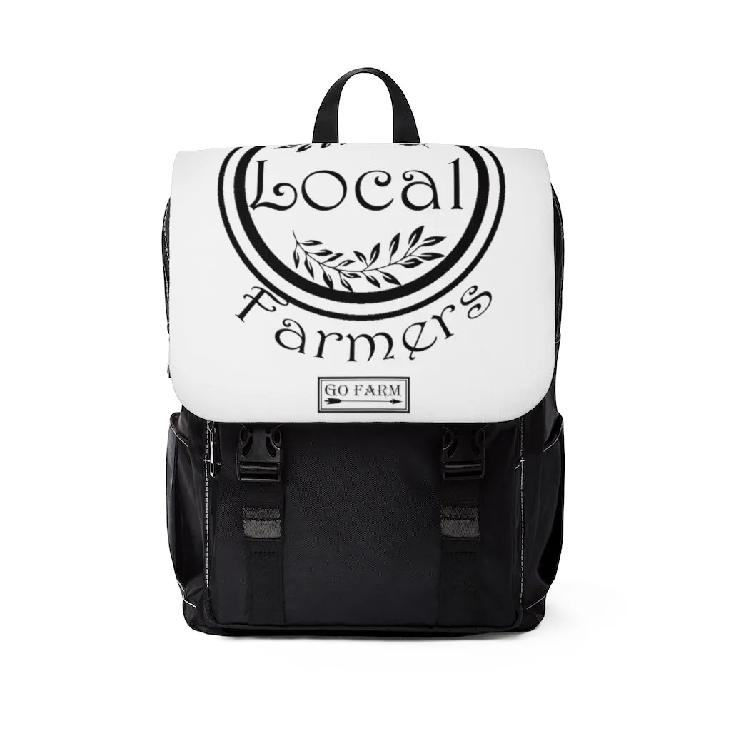 Support Local Farmers Unisex Casual Shoulder Backpack