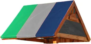 Swing Set Replacement Tarp, 52 x 89 in Multicolor Playground Roof Canopy, Multicolor Backyard Playset Canopy Replacement for Play Set Outdoor(Green   Gray   Blue)
