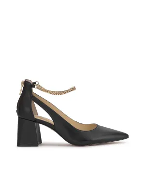 Sylan Chain Ankle Strap Pump in Black