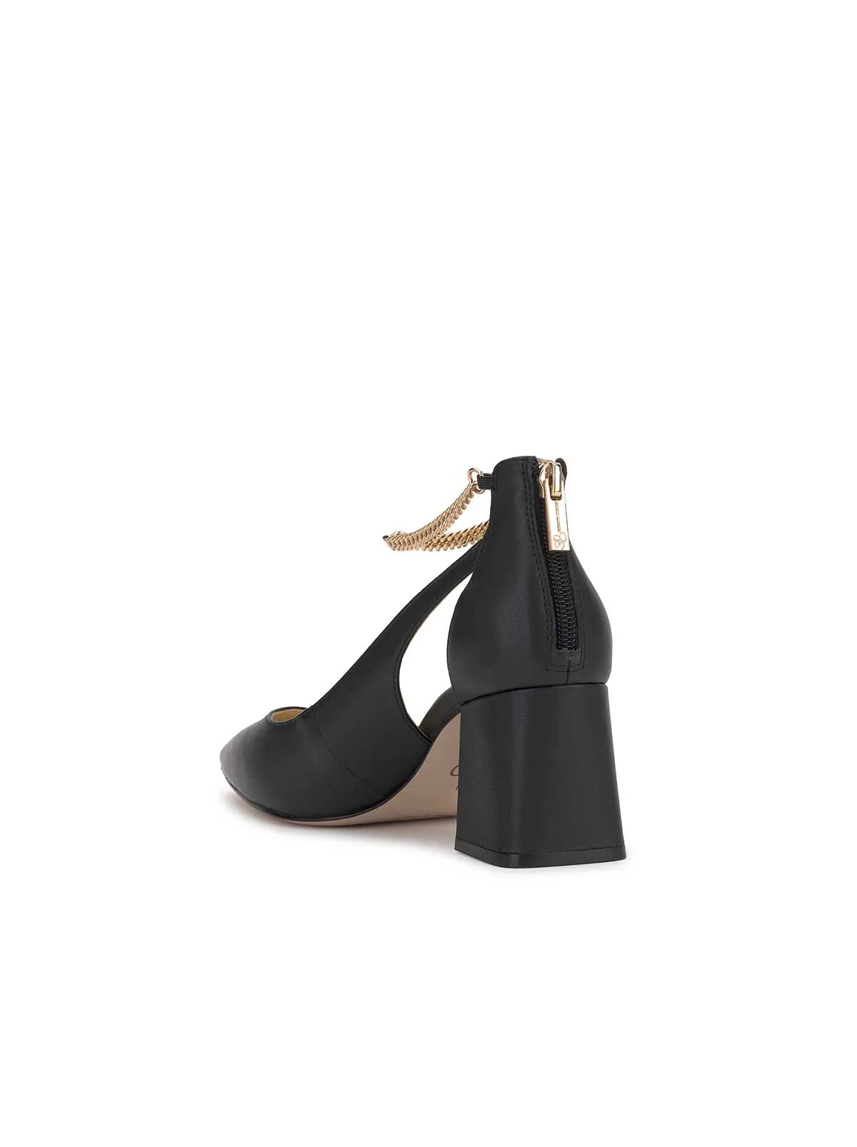 Sylan Chain Ankle Strap Pump in Black