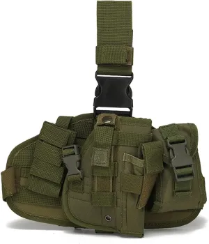 Tactical Drop Leg Holster with Magazine Pouch Military Tactical MOLLE Thigh Holster Right Handed Detachable Drop Leg Platform Panel