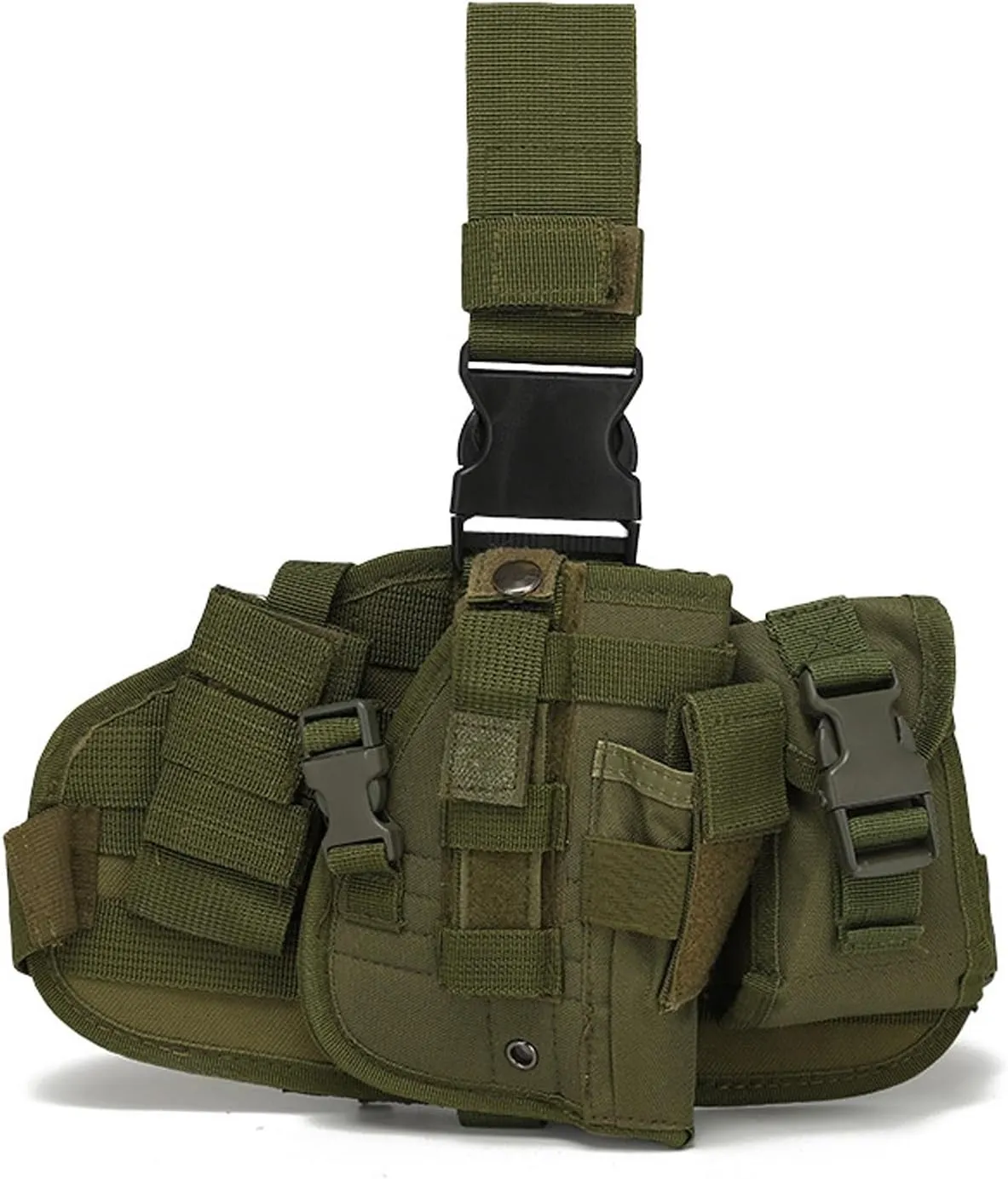 Tactical Drop Leg Holster with Magazine Pouch Military Tactical MOLLE Thigh Holster Right Handed Detachable Drop Leg Platform Panel