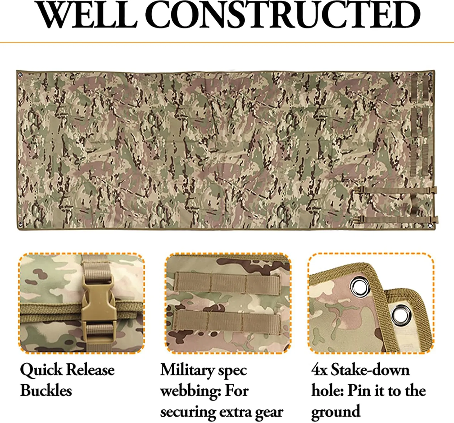 Tactical Shooting Gun Mat Outdoor Professional Waterproof Non-Slip Shooting Mat Firearm Shooting Bag Rifle Rest Bag Shooting with Front and Rear Support Sandbags