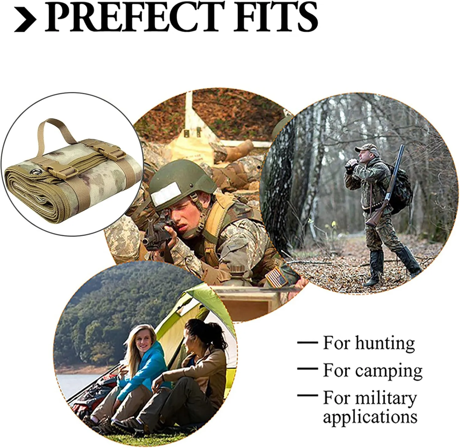 Tactical Shooting Gun Mat Outdoor Professional Waterproof Non-Slip Shooting Mat Firearm Shooting Bag Rifle Rest Bag Shooting with Front and Rear Support Sandbags