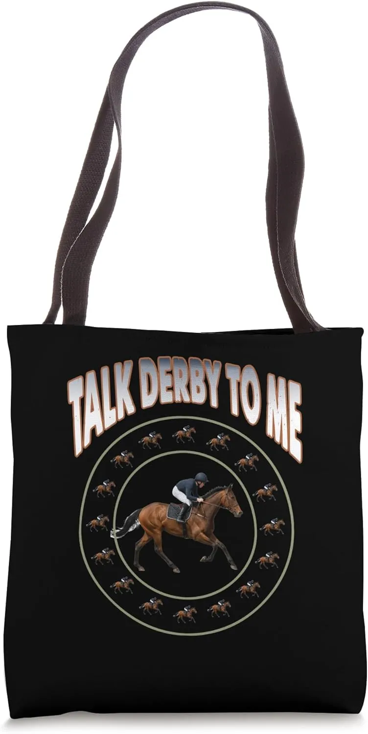Talk Derby To Me Equestrian Horse Racing Fun Tote Bag