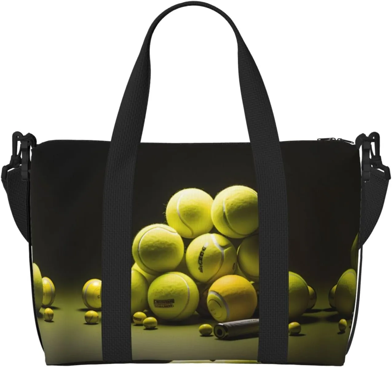 Tennis diagram Hand-held travel bag, messenger casual handbag, suitable for work, travel, fitness, tourism, women's zipper storage bag,