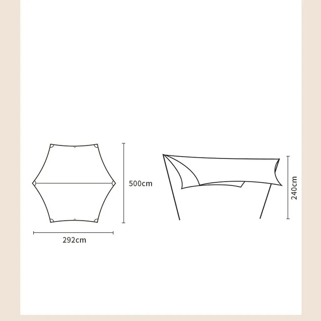 Tent Tarp Camping Tarp Waterproof Rain Fly Tarp for Hammock and Shelter Camping Accessories Outdoor Supplies Tent Tarp (Size : 290 * 500cm)