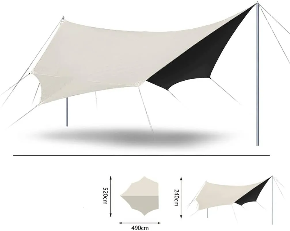 Tent Tarp Camping Tarp Waterproof Rain Fly Tarp for Hammock and Shelter Camping Accessories Tent Tarp (Color : White)