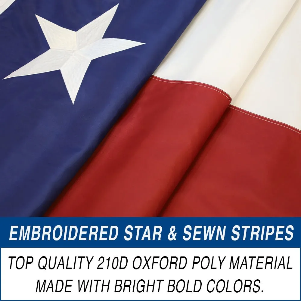Texas Embroidered Flag 4x6ft