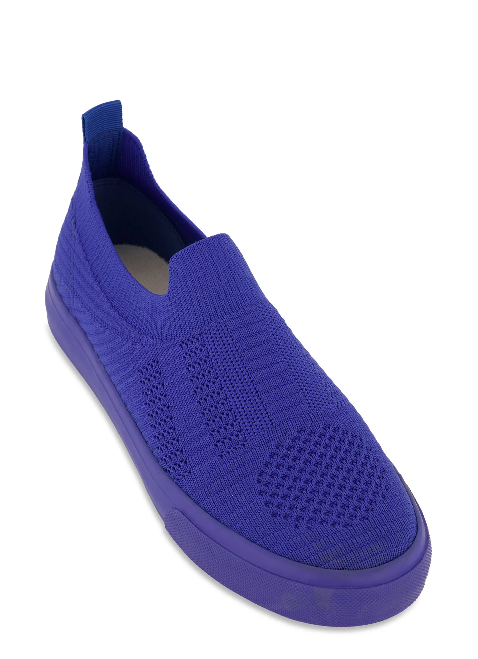 Textured Knit Low Top Slip On Sneakers