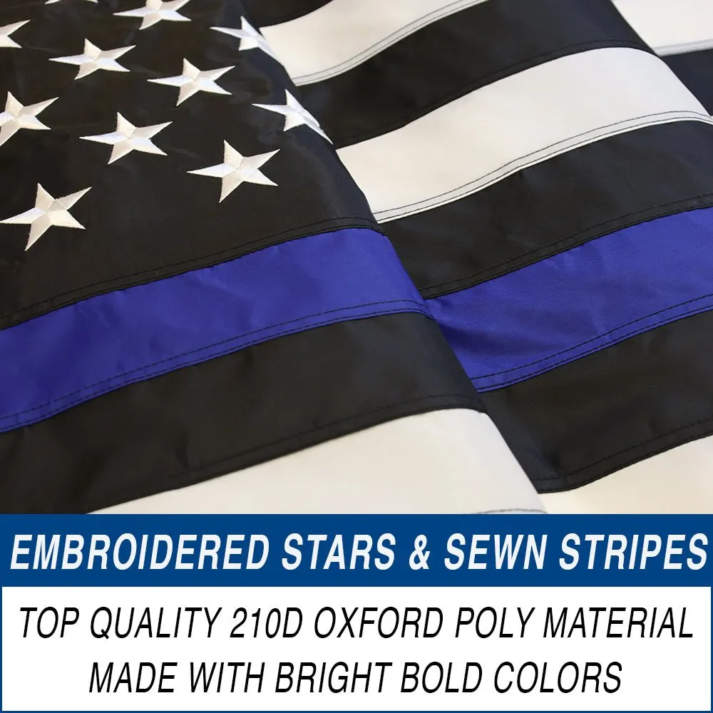 Thin Blue Line USA Embroidered Flag 3x5ft