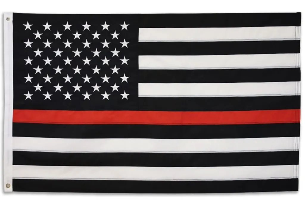 Thin Red Line USA Embroidered Flag 3x5ft