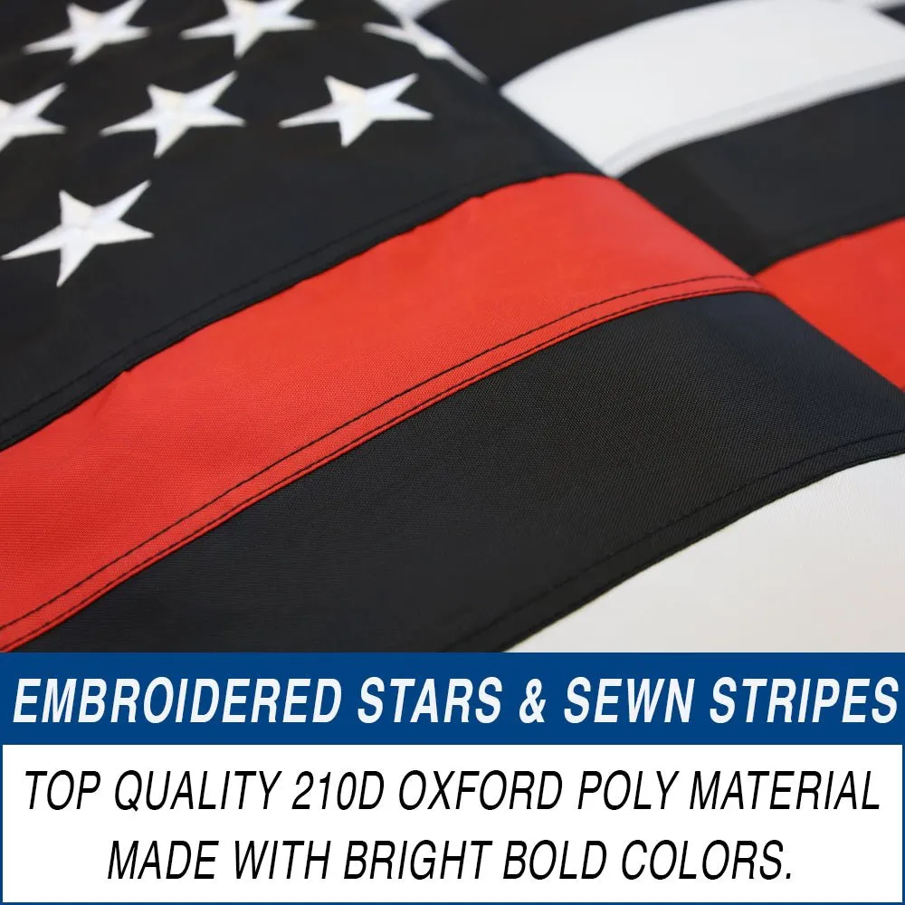 Thin Red Line USA Embroidered Flag 3x5ft