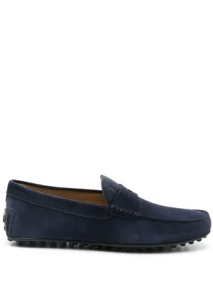 Tod's Oxford Blue Suede Slip på lägenheter