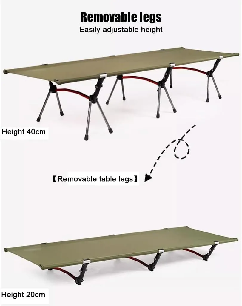 Tough Outdoors Camping Cot for Adults - Durable Military Bed - Elevated Foldable Cot & Camp Cots - Cot up to 500 lbs - w/Organizer & Storage Bag(Brass)