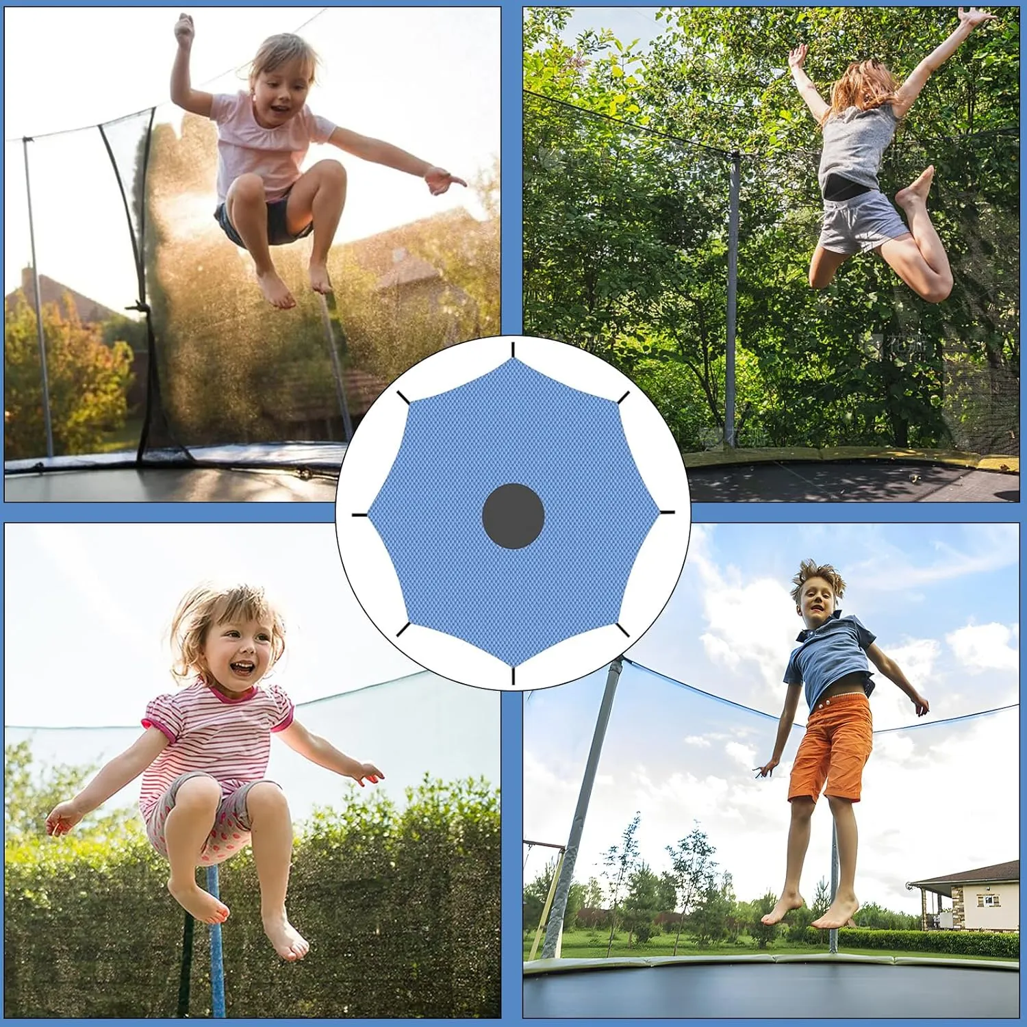Trampoline Shade Cover Uv Protection, Trampoline Sunshade, Trampoline Tent Cover, Sunproof Dust Proof Weatherproof,10ft 8 Poles