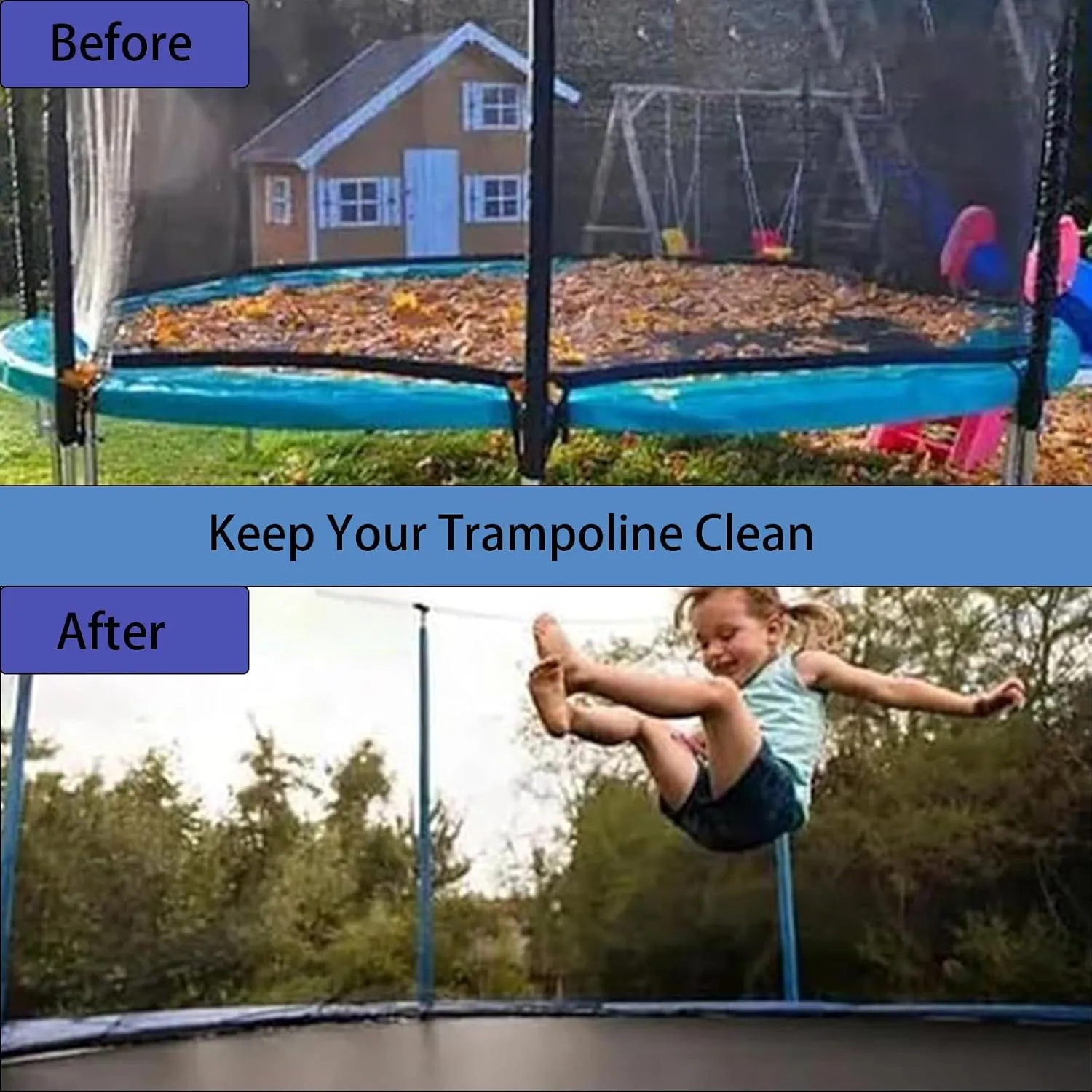 Trampoline Shade Cover Uv Protection, Trampoline Sunshade, Trampoline Tent Cover, Sunproof Dust Proof Weatherproof,10ft 8 Poles