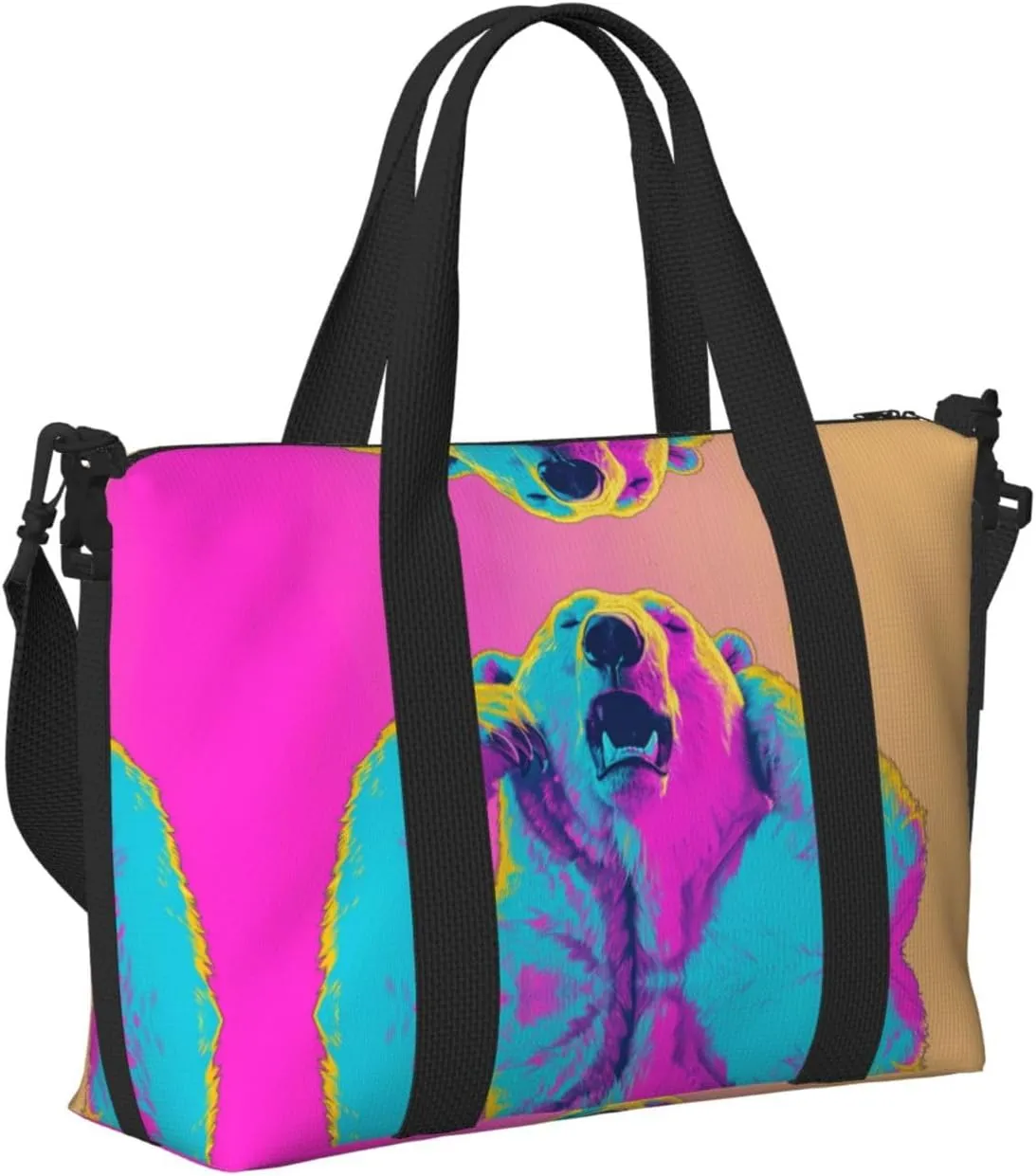 Travel Bag for Weekend Trips, Airplane Carry-On with Adjustable Strap, Polar Bear (11)