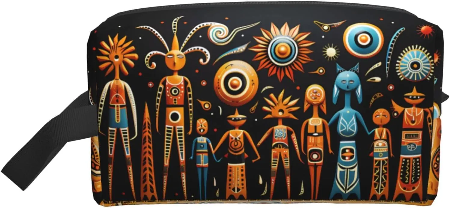 Travel Cosmetic Bag â€“ Reusable Dopp Kit with Primitive Totem Full-Sided Print for Toiletry, Makeup, Accessories, and More