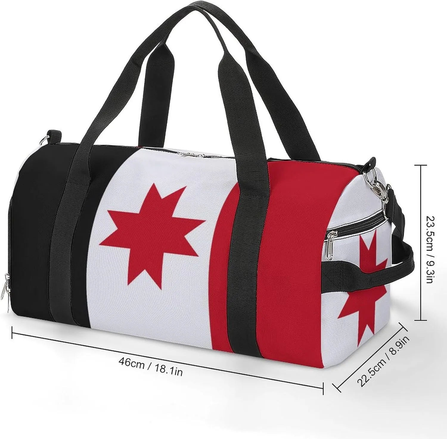Travel Gym Bag with Udmurtia Flag for Men Women Weekender Shoe Compartment