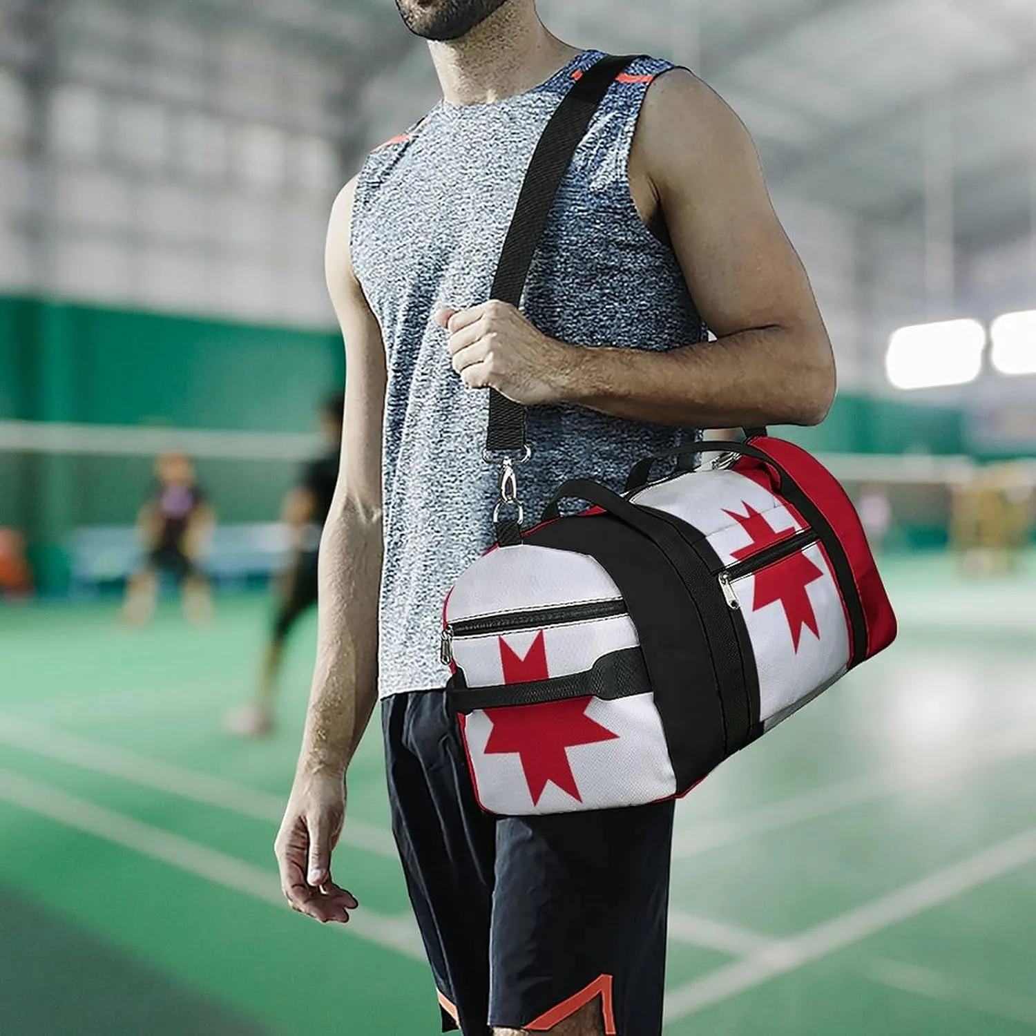 Travel Gym Bag with Udmurtia Flag for Men Women Weekender Shoe Compartment